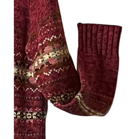 Tiara Petites Sweater Womens Size S Petite  Long Sleeve Fair Isle Zip Up Cardiga - Picture 4 of 8